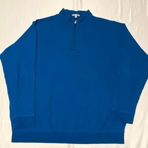 Peter Millar Shirt Blue Crown Comfort Pullover Long Sleeve 1/4 Zip Mens XXL GUC